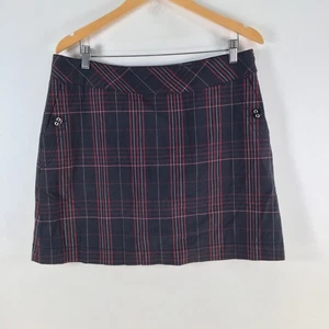 Cutter and Buck skirt US 12 aus 16 mini navy blue plaid golf tennis 123413 - Picture 1 of 11