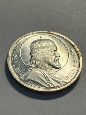 1930-BP Hungary 5 Pengo/St. Stephan/Silver/Unc++ #20302-2 - Image 1 of 2