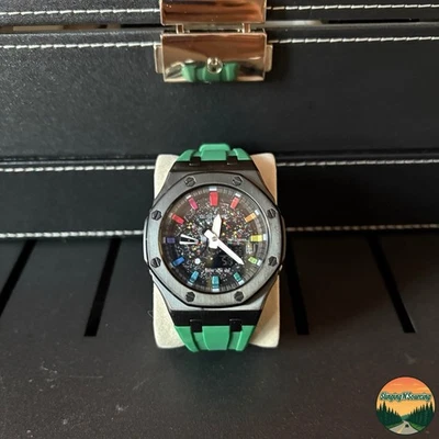 Mens Gshock Watch with Rubber Strap In Green and Black Excellent Condition - Image 1 of 3