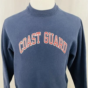 Vintage US Coast Guard 80s Crewneck Sweatshirt Medium USA Paiute Navy Blue - Picture 1 of 7