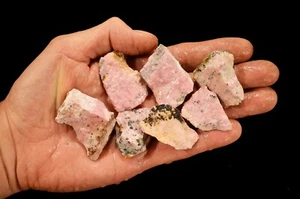 Bolsa de rodonita 2" 6 OZ grado A roca áspera mineral espécimen corazón chakra curación - Imagen 1 de 2