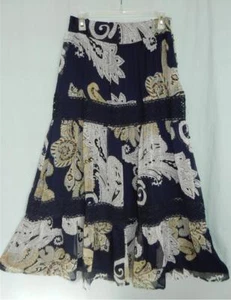 Gorgeous $129 Boston Proper Romantic Paisley Crochet Tiered Skirt, M 10-12, NEW - Picture 1 of 8
