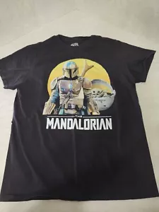 Fifth Sun Star Wars The Mandalorian Kids Medium Black T-shirt Pre-owned - Picture 1 of 6