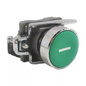 XB4-BA3311 Push button metal XB4,green 22mm spring return marked I 1NO XB4BA3311 - Picture 1 of 7