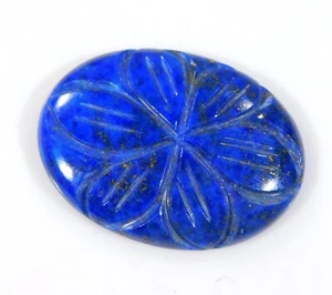 13 Ct Top Natural Blue Lapis Lazuli Carving Oval Cabochon Gemstone NZ=063 - Picture 1 of 6