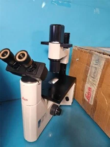 LEICA BINOCULAR INVERTED CONTRAST TISSUE CULTURE MICROSCOPE DMIL PHASE 160 PHACO - Picture 1 of 24