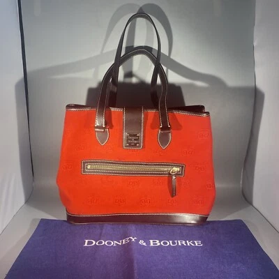 DOONEY & BOURKE VINTAGE SIGNATURE LEATHER & CANVAS TOTE SHOULDER Bagsignature - Image 1 of 4