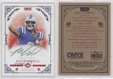 2022 Onyx Vintage Green Signatures /50 Matt Corral #VAMC Rookie Auto RC
