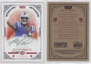 2022 Onyx Vintage Green Signatures /50 Matt Corral #VAMC Rookie Auto RC