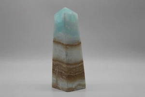 Calcit blau Caribbean Calcite Tower Oberlisk Pyramide Decor Heilstein Edelstein - Bild 1 von 15