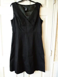 SIZE 10 BLACK EMPIRE WAIST DRESS SPENSE WOMENS COTTON STRETCH LINED EUC - Picture 1 of 4