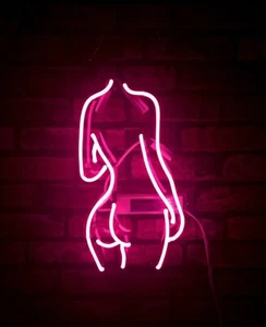 Beauty Lady Live Nudes Back Butt Girl Acrylic 14" Neon Sign Light Beer Pub Show - Picture 1 of 4