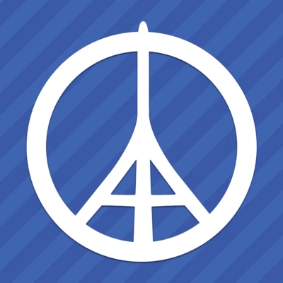 Calcomanía de vinilo para signo de paz de la Torre Eiffel de París Foto 1 de 2