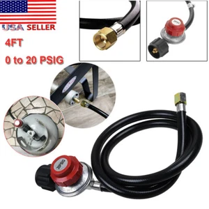 Adjustable Propane Gas Regulator BBQ Grill Burner Wok Fryer w/ 4FT Hose 0-20PSI - Picture 1 of 6