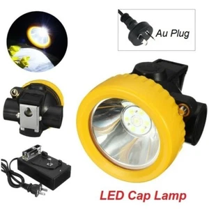 4500LUX Miners Cordless Power LED Helmet Light Safety Head Cap Lamp Torch AUPLUG - Picture 1 of 7