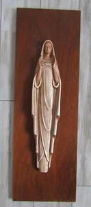 Arte esculpido Girotti vintage años 60 arte religioso Virgen arte de pared  - Imagen 1 de 7