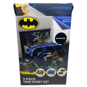 DC Comics Batman 3 Piece Microfiber Twin Sheet Set BRAND NEW IN PACKAGE BATMAN! - Picture 1 of 3