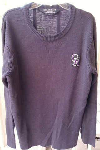 Colorado Rockies MLB crew neck sweater, size L, black, Delta Collection Cover