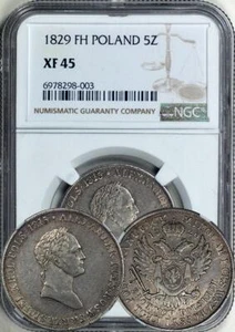 Poland (under Russia) 1829 5 Zlotych. NGC XF-45. The First Year. RARE! - Picture 1 of 1
