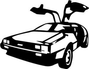 DeLorean Zeitmaschine VINYL ABZIEHBILD Film Zurück in die Zukunft 1980er Jahre Klassiker - Bild 1 von 1