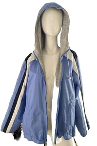 Weathertamer Reversible Hoodie Sweater Raincoat Womens Sz L  BlueGray - Picture 1 of 15