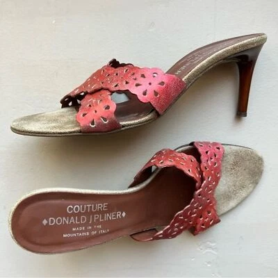 Sandalia Couture by Donald J. Pliner de cuero rojo envejecido con tacón deslizable para mujer 7,5 Foto 1 de 4