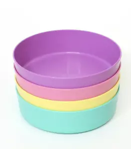 Tupperware Kids Pastel Wonders Bowls Set of 4 Pink Lavender Yellow Mint Rare - Picture 1 of 5