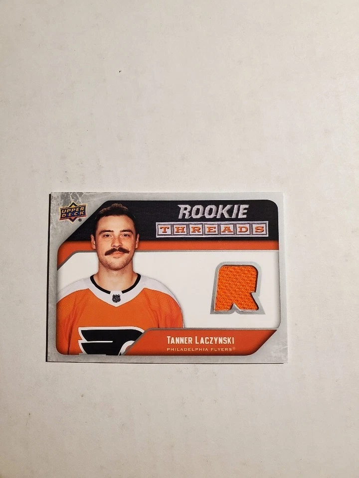 2021-22 Upper Deck Series 2 Threads Retro Tanner Laczynski #RT-TL Rookie RC - Image 1 of 2