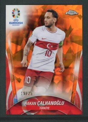 2024 HAKAN CALHANOGLU 19/25 TOPPS CHROME UEFA EURO2024 GERMANY ICE ORANGE - Image 1 of 2
