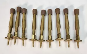 Lot of 9 Spring Door Stopper Spring Door Stop, Brass with Brown Cap NOS - Picture 1 of 6