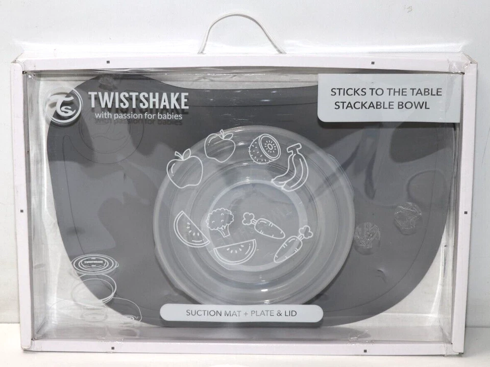 Twistshake Click Mat 38x25 cm Tischset und Versiegelt Kinder Teller mit PP ,Grau - Bild 1 von 1