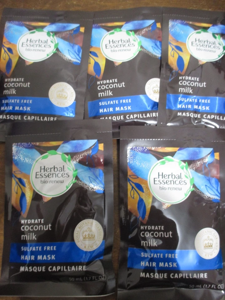 Lot of 5 Herbal Essences bio:renew Hydrate Coconut Milk Sulfate Free Hair Masks - Image 1 of 1
