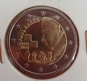 2 EUROS COMMEMORATIVE ESTONIE 2016 - 100 ANS DE LA NAISSANCE DE PAUL KERES - Picture 1 of 2