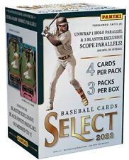 Panini Select MLB Baseball Blaster Box - 12 Trading Cards Total Per Box, 2022 (4 Packs Per Box)