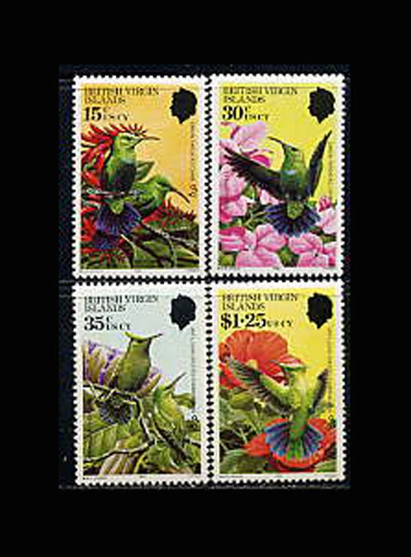 VIRGIN IS, Sc #422-25, MNH, 1982, colibríes, flores Foto 1 de 1