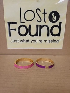 2 Kate Spade Viva Colores Pink Orange & Purple Enamel Gold Tone Bracelets *PICS* - Picture 1 of 14