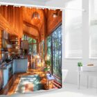 Forest Lodge Waterproof Bath Polyester Shower Curtain Liner Water Resistant
