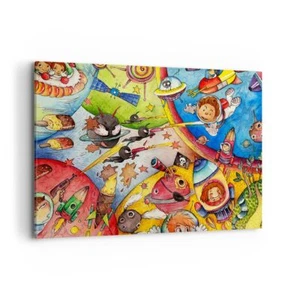 Impression sur Toile 120x80cm Tableaux Enfant espace vaisseau spatial glace - Foto 1 di 10