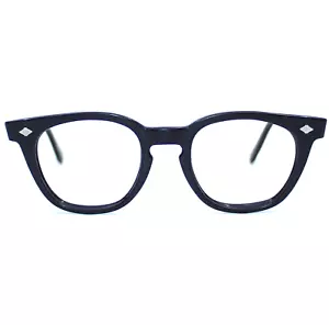 VINTAGE MID CENTURY SO Z-87 HORN RIM SAFETY BLACK EYEGLASSES FRAME 48-22 - Picture 1 of 7