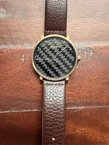 Phoenix ALPHA Series Carbon Fiber Uhr Vintage Style Bronze Braun Leder 40mm - Bild 1 von 10