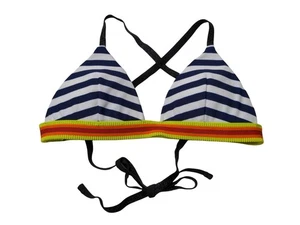 Rye Bikini Top Womens XS Blue White Stripe Teeny Weeny Triangle Mucho Beach Vaca - Picture 1 of 7