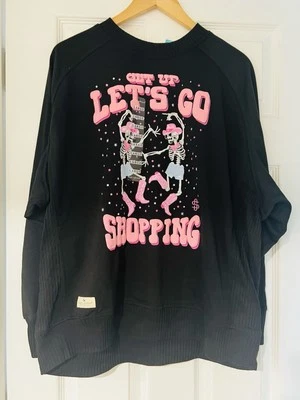 Simply Southern Large Black "LETS GO SHOPPING" Crewneck Sweatshirt New W/ tags - Image 1 of 4