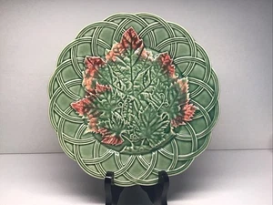 Bordallo Pinheiro Autumn Service Green/Red Embossed Salad Plate Replacement 8” - Picture 1 of 8
