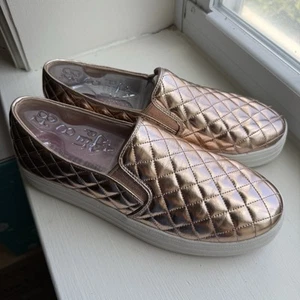 Skechers Womens Sz 8.5 Slip on Sneakers Duvet Rose Gold Shoes New - Picture 1 of 4