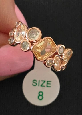 Anillo Bomb Party RG59266 'Susurrando Puesta de Sol' Limón Circonita Circonita Oro Rosa Talla 8 Foto 1 de 4