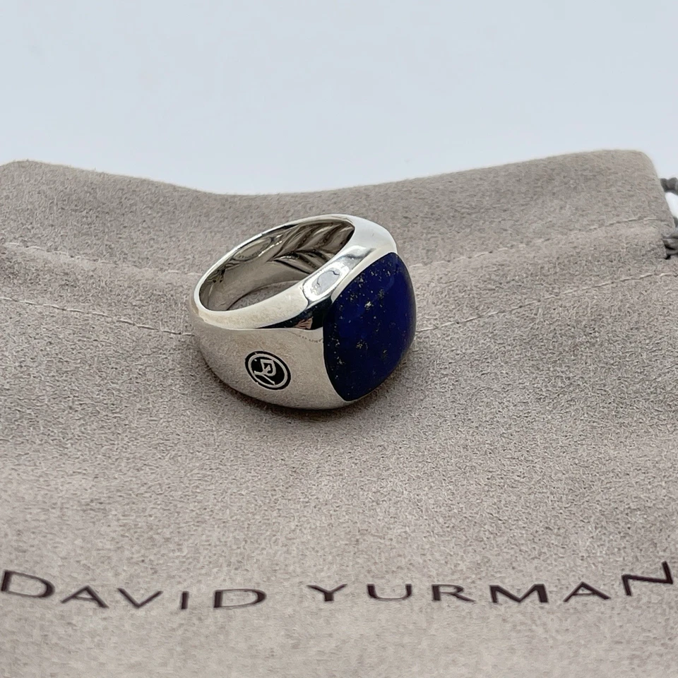 Anillo David Yurman Plata Esterlina Piedra Exótica Lapislázuli Sello Talla 11 Foto 1 de 4