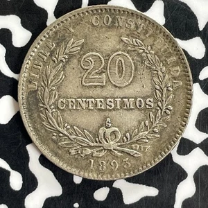 1893 Uruguay 20 Centesimos Lot#C1068 Silver! - Picture 1 of 2