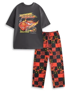 Disney Multicoloured Cars Short Sleeve Long Leg Pyjama Set Mens - Picture 1 of 11