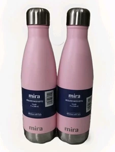 Mira Thermo Trinkflasche Rosa Edelstahl Reise Sport Camping 17oz X2 - Bild 1 von 3