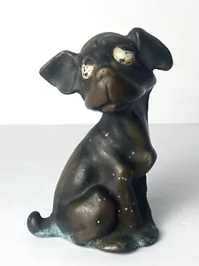 HUBLEY Cast Iron DOG Doorstop Droopy Eyed Bookend Antique Patina Home Art Statue - Picture 1 of 17